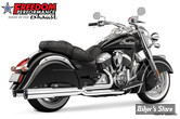 ECHAPPEMENT - FREEDOM PERFORMANCE - INDIAN CHIEF 14/21 - UNION 2 EN 1 - CHROME / EMBOUT DROIT SCULPTE  : NOIR - IN00153