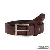 CEINTURE - JOHN DOE - LOGO - MARRON - 85 CM