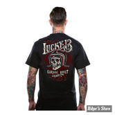 TEE-SHIRT - LUCKY 13 - SKULL BUILT - NOIR - TAILLE S