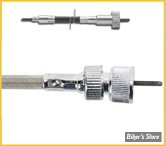 16MM / 5/8"-18 - CABLE DE COMPTEUR DE ROUE AVANT - BAGUE SUR COMPTEUR 16-1 / 5/8"-18 - LONGUEUR : 42.50" - INOX