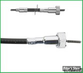16MM / 5/8"-18 - CABLE DE COMPTEUR DE ROUE AVANT - BAGUE SUR COMPTEUR 16-1 / 5/8"-18 - LONGUEUR : 47.5" -  NOIR - 06-0368