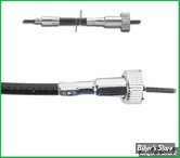 16MM / 5/8"-18 - CABLE DE COMPTEUR DE ROUE AVANT - BAGUE SUR COMPTEUR 16-1 - LONGUEUR : 47.5" -  NOIR - 06-0368