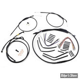 T-BAR 12" - KIT CABLES ET FAISCEAU DE GUIDON RALLONGES - DYNA FXDL / FDXS / FXDX 99/05 - 12" - NOIR - B30-1190