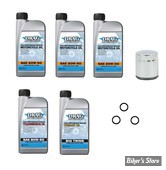 KIT HUILE MINÉRALE - Kit vidange moteur - 20W50 MINERALE - SOFTAIL 07/17 / DYNA 06/17 - DRAG SPECIALTIES - FILTRE A HUILE : CHROME