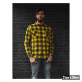 CHEMISE MANCHES LONGUES - MCS - FLANEL - WORKER - JAUNE/GRIS - TAILLE S