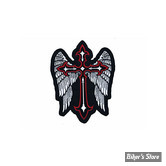ECUSSON/PATCH - LETHAL THREAT - LT WINGED CROSS PATCH - TAILLE : 11" X 11.5" ( 27.94 CM X 29.21 CM )