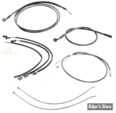 + 15" / +17" - KIT CABLES ET DURITE DE FREIN DE GUIDON RALLONGES - TOURING FLHR 17/20  - MAGNUM DESIGNER SERIE - BLACK PEARL - 487932