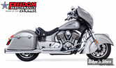 ECHAPPEMENT - FREEDOM PERFORMANCE - INDIAN CHIEFTAIN 14UP - UNION 2 EN 1 - CHROME / EMBOUT DROIT SCULPTE : NOIR - IN00163