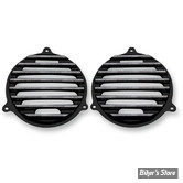 - GRILLES DE HAUT PARLEUR AVANT - TOURING 14UP - COVINGTONS CUSTOMS - FINNED - NOIR DIAMOND