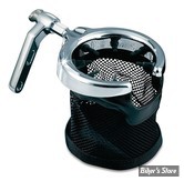 PORTE GOBELET/BOUTEILLE - KURYAKYN - MESH BASKET UNIVERSAL DRINK HOLDERS - POUR COMMANDE DE GUIDON - CHROME - 1462