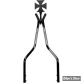 X - MONTANT DE SISSY BAR - CYCLE VISIONS - CROSSTUDE - LARGEUR 8 1/4" À 8 3/4" - HAUTEUR : 18" - NOIR