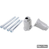 X - KIT SUPPORTS DE MARCHES PIEDS ARRIERE - SOFTAIL M8 2018UP : KIT ADAPTATEURS - OEM 50501118 - CHROME - DRAG SPECIALTIES