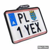 AUSTRIA - PLAQUE LATERALE -  SOFTAIL MILWAUKEE EIGHT FXDR 2019/2020 - HEINZ BIKES - SLIP-INN À LED - FORMAT : 210 X 170 MM - NOIR - HBSKZ-FXDR-A