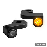 1 - CLIGNOS HEINZ BIKES - NANO SERIES LED TURN SIGNALS  - TOURING 96/08 - 1 FONCTION - CORPS NOIR / CABOCHON FUME - HBTSN-FLH-08