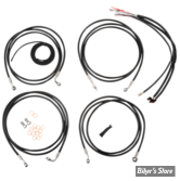 + 12" / +14" - KIT CABLES ET DURITES DE FREIN DE GUIDON RALLONGES - TOURING FLHT / FLHX / FLTR 14/15 AVEC ABS - COMPLET - NOIR - LA-8052KT2-13B