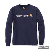 TEE-SHIRT MANCHES LONGUES - CARHARTT - CORE LOGO - BLEU MARINE - TAILLE S