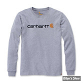 TEE-SHIRT MANCHES LONGUES - CARHARTT - CORE LOGO - GRIS CHINE - TAILLE S