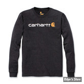 TEE-SHIRT MANCHES LONGUES - CARHARTT - CORE LOGO - CARBON HEATHER / GRIS FONCE CHINE - TAILLE S