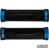 POIGNEES DRIVEN - ALUMINIUM - 7/8" - D-AXIS - CAOUTCHOUC : NOIR - COLLIERS : BLEU