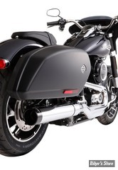 SILENCIEUX RINEHART RACING - SOFTAIL MILWAUKEE EIGHT 18UP - FLSB - CHROME / EMBOUTS : NOIR - 500-1230