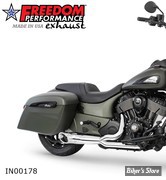 ECHAPPEMENT - FREEDOM PERFORMANCE - INDIAN CHIEFTAIN 14UP - SHORTY 2 EN 1 - CHROME / EMBOUT SLASH CUT TURN OUT : CHROME - IN00178