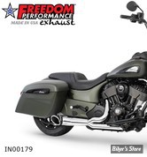 ECHAPPEMENT - FREEDOM PERFORMANCE - INDIAN CHIEFTAIN 14UP - SHORTY 2 EN 1 - CHROME / EMBOUT SLASH CUT TURN OUT SCULPTE : NOIR - IN00179