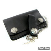 PORTEFEUILLE - AMIGAZ - LEATHER - BIKER WALLET - BLACK WITH CHAIN 