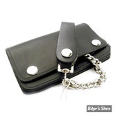 PORTEFEUILLE - AMIGAZ - LEATHER - WALLET - BLACK WITH CHAIN