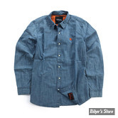 CHEMISE MANCHES LONGUES - ROEG - BEAR - PREMIUM DENIM - BLEU CLAIR - TAILLE S