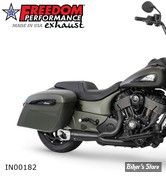ECHAPPEMENT - FREEDOM PERFORMANCE - INDIAN CHIEFTAIN 14UP - SHORTY 2 EN 1 - NOIR / EMBOUT SLASH CUT TURN OUT : CHROME - IN00182