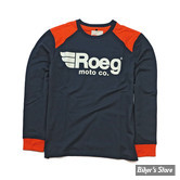 TEE-SHIRT MANCHES LONGUES - ROEG - ROCKY - BLEU MARINE/ORANGE - TAILLE S