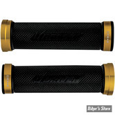 POIGNEES DRIVEN - ALUMINIUM - 7/8" - D-AXIS - CAOUTCHOUC : NOIR - COLLIERS : GOLD / OR