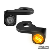 1 - CLIGNOS HEINZ BIKES - NANO SERIES LED TURN SIGNALS  - CVO MODELS / SOFTAIL BREAKOUT 13/17 - 1 FONCTION - CORPS NOIR / CABOCHON FUME - HBTSN-FXSB-HC