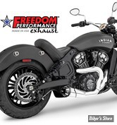 ECHAPPEMENT -  FREEDOM PERFORMANCE - INDIAN SCOUT 14UP - SHORTY 2 EN  1 - AMERICAN OUTLAW - CHROME / NOIR SCULPTE - IN00186