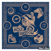 FOULARD - HOLY FREEDOM - 70 x 70 - CROSS - BLEU MARINE