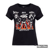 TEE-SHIRT - QUEEN KEROSIN - HEAR, SEE, SHHH - NOIR - TAILLE XS