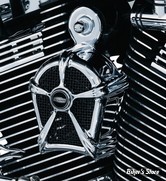 COUVRE KLAXON KURYAKYN - MACH 2 HORN COVER - CORPS : CHROME / GRILLE : NOIR - 7296