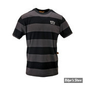 TEE-SHIRT - ROEG - CODY STRIPED - NOIR / GRIS - TAILLE S