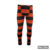 CALECON LONG - ROEG - LONG JOHN STRIPED PANT - NOIR / ORANGE - TAILLE S