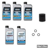 KIT HUILE MINÉRALE - Kit vidange moteur - 20W50 SYNTHETIQUE - SOFTAIL 07/17 / DYNA 06/17 - DRAG SPECIALTIES - FILTRE A HUILE : NOIR