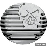 ECLATE I - PIECE N° 25 -  COUVERCLE D EMBRAYAGE - OEM 25414-99 - SOFTAIL M8 2018 / TWINCAM 99/17 / TOURING 99/15 - COVINGTONS CUSTOMS - SKULL FINNED - CHROME