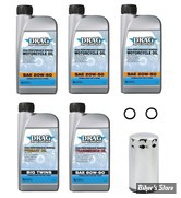 KIT HUILE MINERALE - Kit vidange moteur - 20W50 MINERALE - DYNA 91/98 - DRAG SPECIALTIES - FILTRE A HUILE : CHROME