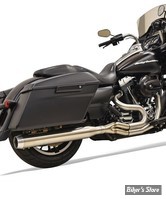 ECHAPPEMENT - BASSANI - TOURING 17UP MILWAUKEE-EIGHT® - ROAD RAGE III SHORT 2-INTO-1 SYSTEMS - STRAIGHT - COURT / INOX BROSSE