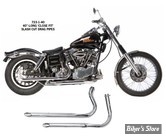 - ECHAPPEMENT - EARLY SHOVEL 66/69 - STAGGERED DUAL - CLOSE FIT - DRAG PIPES 40" - SLASH CUT - PAUGHCO - CHROME - 723-1-40