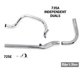 ECLATE WL - PIECE N° 01 - COLLECTEUR - KNUCKLEHEAD 36-47 - CROSSOVER INDEPENDANT DUAL HEAD PIPES - PAUGHCO - CHROME - 735A