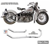 ECLATE WL - PIECE N° 13 - ECHAPPEMENT - UPSWEEP SHOTGUN HEAD PIPES STRAIGHT CUT - FLATHEAD 1937/1948 - PAUGHCO - CHROME - 717B