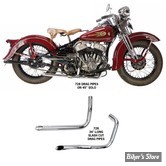 ECLATE WL - PIECE N° 13 - ECHAPPEMENT - DRAG PIPES SLASH CUT 34" / 1 1/2" - FLATHEAD 1937/1948 - PAUGHCO - CHROME - 728