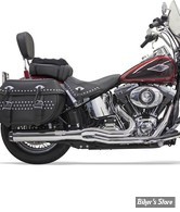 ECHAPPEMENT BASSANI - ROAD RAGE II B1 POWER SYSTEM 2EN1 - SOFTAIL 00/17 - CHROME AVEC EMBOUT FLUTED CONTRAST CUT