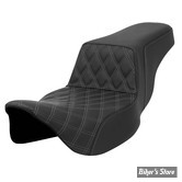 - SELLE SADDLEMEN - EXTENDED REACH STEP-UP SEAT - TOURING 08UP - AVANT LS - NOIR / COUTURES : GRISES - 808-07E-17202