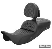 - SELLE CHAUFFANTE SADDLEMEN - ROADSOFA HC SEAT - EXTENDED REACH - TOURING 08UP -  NOIR / COUTURES : NOIR - AVEC DOSSIER - 808-07B-190BRHC